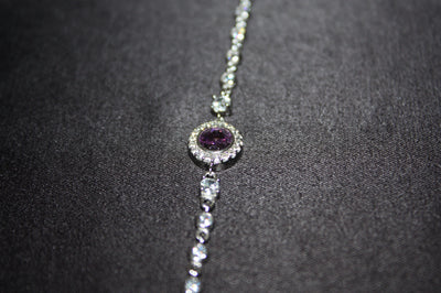 Amethyst Glow – Armband i silver med naturlig lila sten - 3,60g