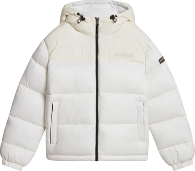 Napapijri a-hornelen puffer jacket in off white