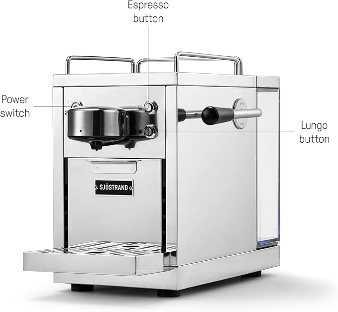 Sjöstrand Coffee Espresso Machine - Espressomaskin för kapslar Rostfri