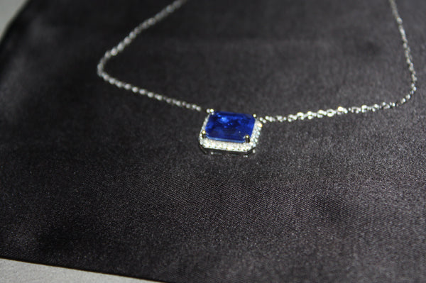 Silverhalsband med Naturlig Blå Sten – Äkta 925 Silver | 3,24 g