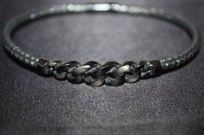 Silver Edge – Flätat Armband i Oxiderat 925 Silver - Vikt: 10,50g