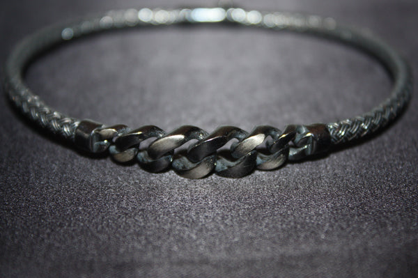 Silver Edge – Flätat Armband i Oxiderat 925 Silver - Vikt: 10,50g
