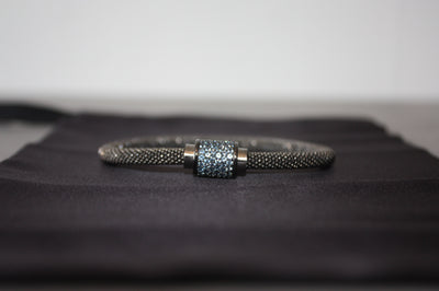 Midnight Ice - Lyxigt 925 Silverarmband med Blå Kristaller – 16g