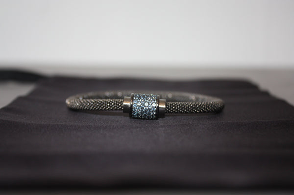 Midnight Ice - Lyxigt 925 Silverarmband med Blå Kristaller – 16g
